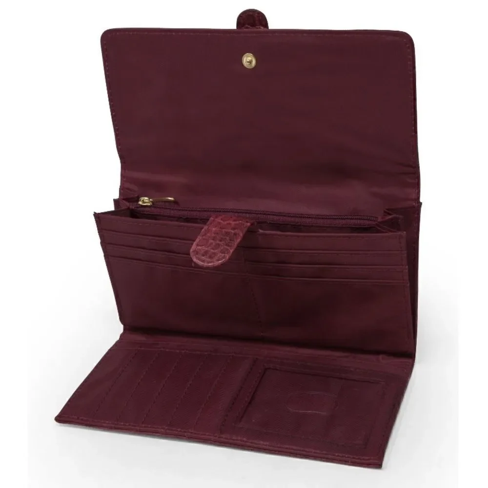 Faux Crocodile Women's Wallet with RFID Protection